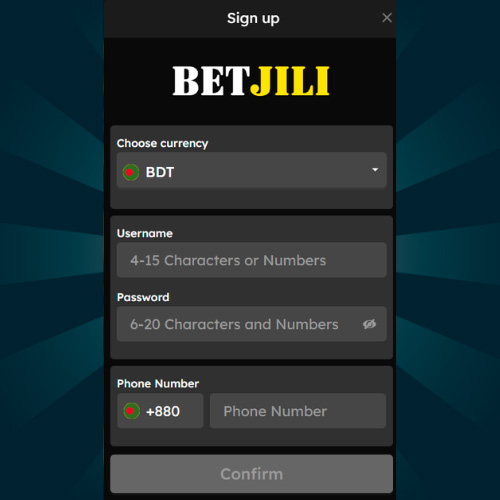 Enter your details to register in Betjili BD